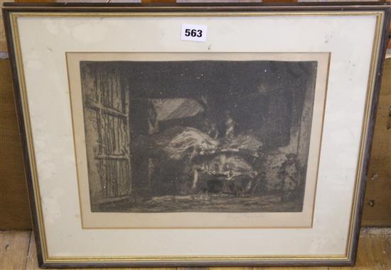 Frank Branwyn drypoint etching